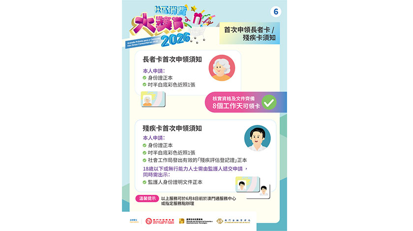 『消費大獎賞』  長者卡殘疾卡申領今截止    