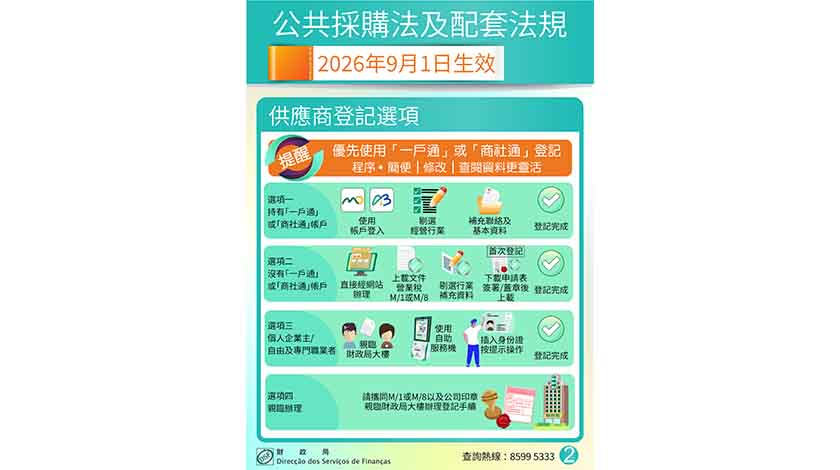 財政局推出『公共採購網站』  籲供應商儘快辦理登記    